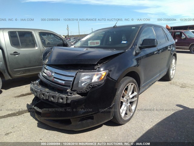 2FMDK30C19BA99510 - 2009 FORD EDGE SPORT BLACK photo 2