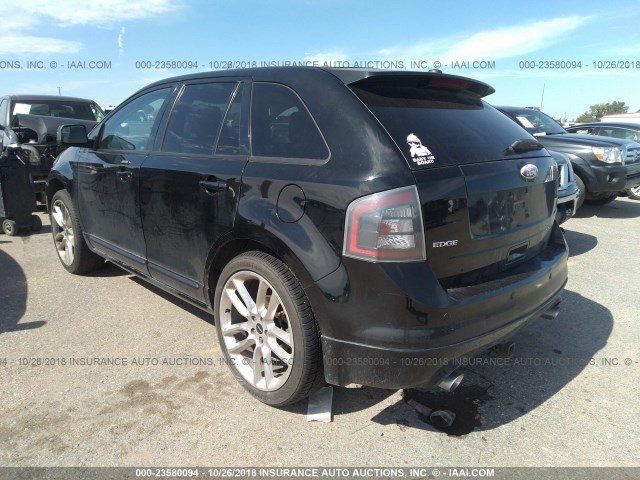 2FMDK30C19BA99510 - 2009 FORD EDGE SPORT BLACK photo 3