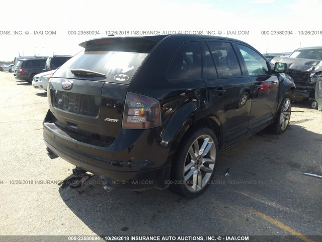 2FMDK30C19BA99510 - 2009 FORD EDGE SPORT BLACK photo 4