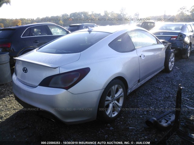 KMHHT6KD7CU069001 - 2012 HYUNDAI GENESIS COUPE 2.0T SILVER photo 4