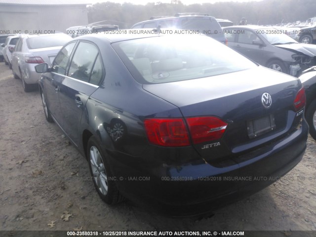 3VWDP7AJXDM421222 - 2013 VOLKSWAGEN JETTA SE 蓝色 照片 3