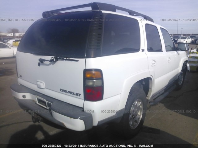 1GNEK13Z44R245991 - 2004 CHEVROLET TAHOE K1500 WHITE photo 4