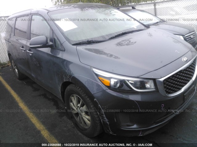 KNDMB5C17F6025397 - 2015 KIA SEDONA LX GRAY photo 1