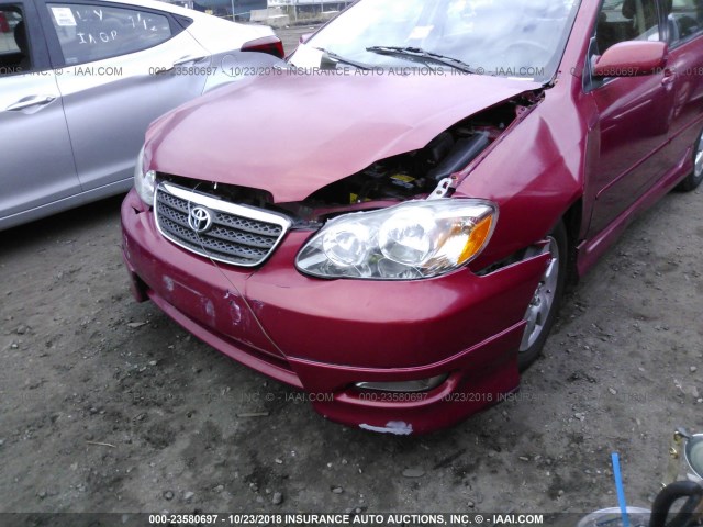 2T1BR32E05C454366 - 2005 TOYOTA COROLLA CE/LE/S RED photo 6