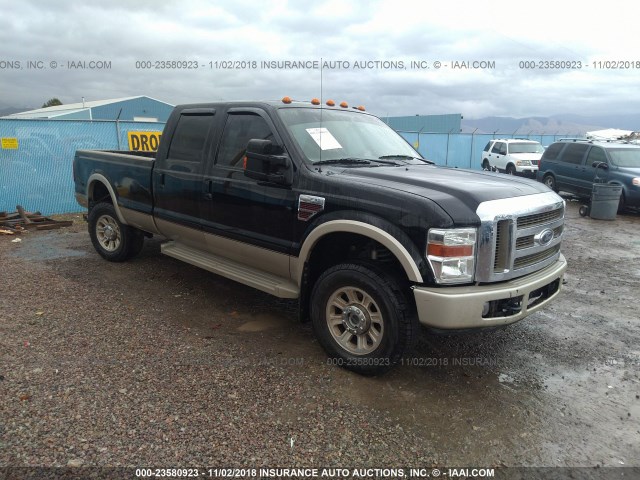 1FTWW31R18EA85078 - 2008 FORD F350 SRW SUPER DUTY BLACK photo 1