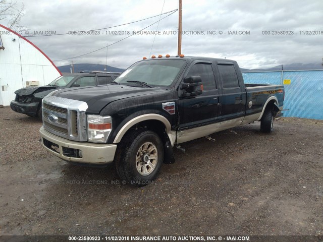 1FTWW31R18EA85078 - 2008 FORD F350 SRW SUPER DUTY BLACK photo 2