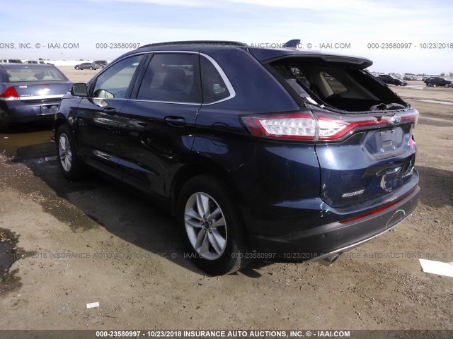 2FMPK3J83HBB73578 - 2017 FORD EDGE SEL BLUE photo 3