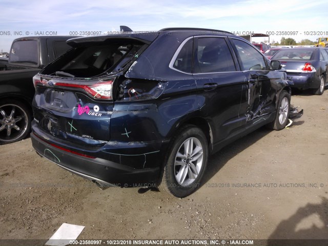 2FMPK3J83HBB73578 - 2017 FORD EDGE SEL BLUE photo 4