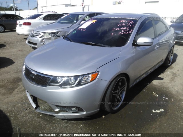 KNAFU4A23B5465722 - 2011 KIA FORTE EX SILVER photo 2