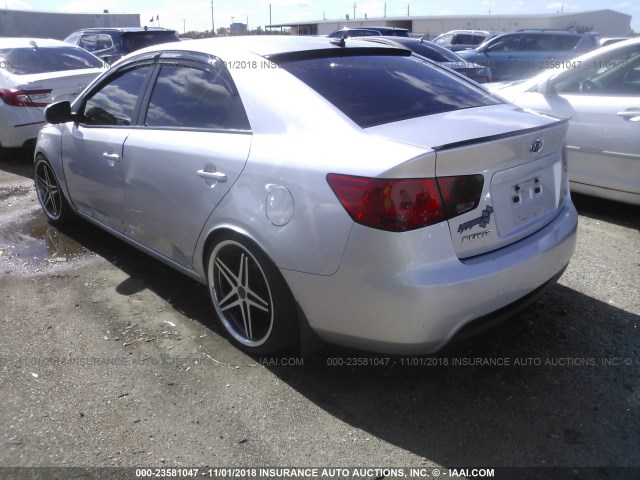 KNAFU4A23B5465722 - 2011 KIA FORTE EX SILVER photo 3