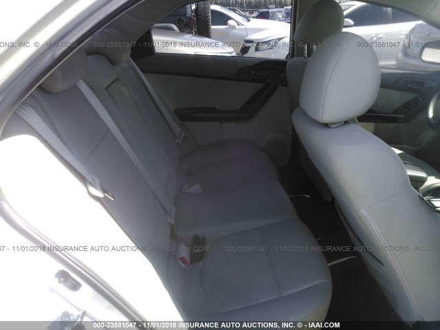 KNAFU4A23B5465722 - 2011 KIA FORTE EX SILVER photo 8