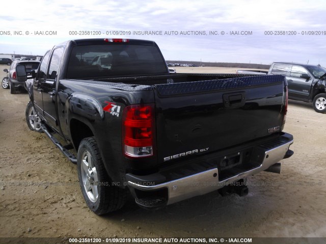 1GT121E86BF259787 - 2011 GMC SIERRA K2500 SLT BLACK photo 3