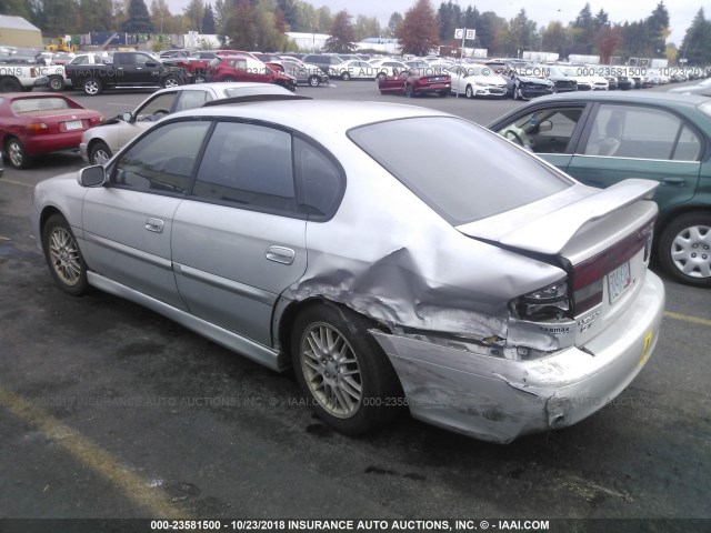 4S3BE645826202572 - 2002 SUBARU LEGACY GT SILVER photo 3