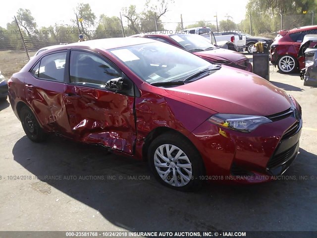 5YFBURHE6JP785066 - 2018 TOYOTA COROLLA L/LE/XLE/SE/XSE RED photo 1