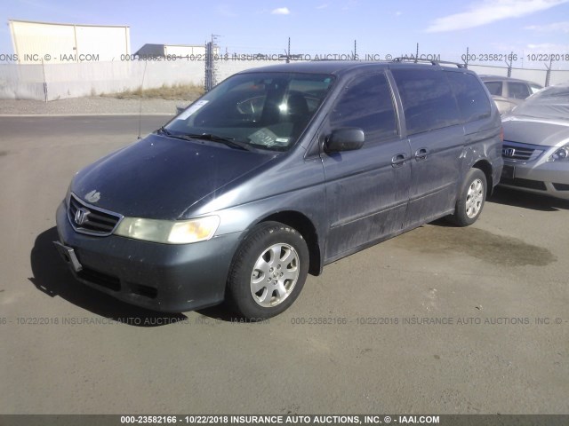 5FNRL18944B088341 - 2004 HONDA ODYSSEY EXL BLUE photo 2