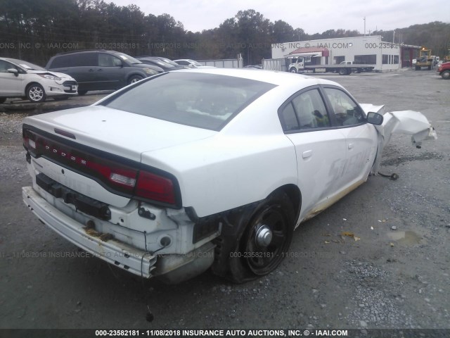 2C3CDXAG2DH627665 - 2013 DODGE CHARGER POLICE WHITE photo 4