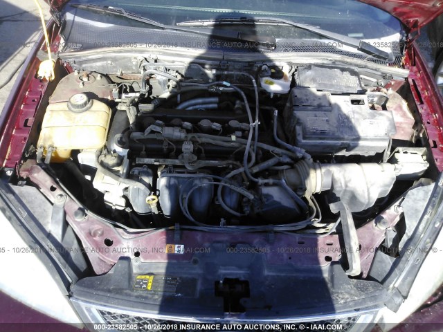 1FAFP34N77W320863 - 2007 FORD FOCUS ZX4/S/SE/SES MAROON photo 10