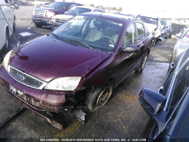 1FAFP34N77W320863 - 2007 FORD FOCUS ZX4/S/SE/SES MAROON photo 2