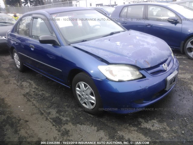 2HGES163X4H570243 - 2004 HONDA CIVIC DX VP BLUE photo 1