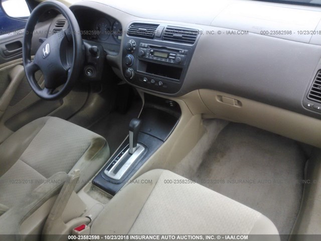 2HGES163X4H570243 - 2004 HONDA CIVIC DX VP BLUE photo 5