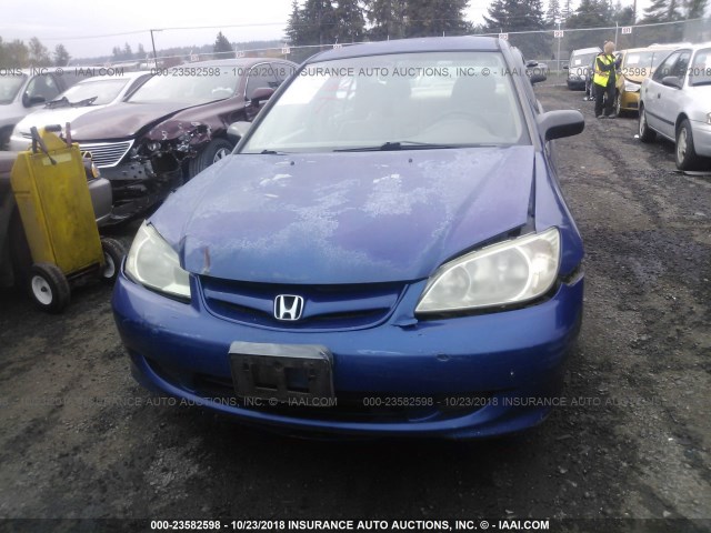 2HGES163X4H570243 - 2004 HONDA CIVIC DX VP BLUE photo 6