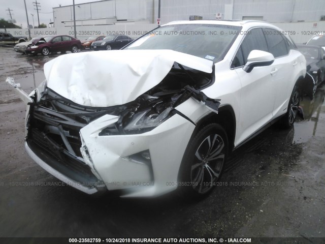 2T2BGMCA5HC013470 - 2017 LEXUS RX 450H/BASE/F SPORT WHITE photo 2