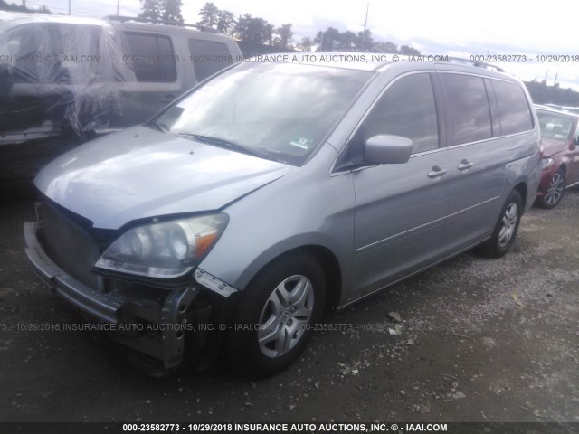 5FNRL38777B130337 - 2007 HONDA ODYSSEY EXL BLUE photo 2