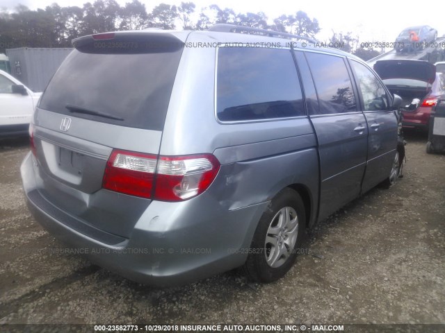 5FNRL38777B130337 - 2007 HONDA ODYSSEY EXL BLUE photo 4