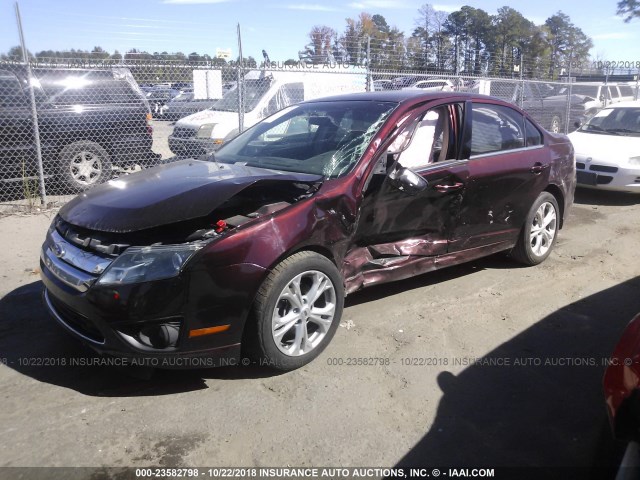 3FAHP0HA1CR194088 - 2012 FORD FUSION SE 勃艮第红 照片 2