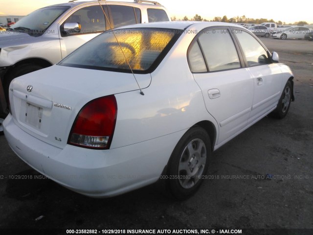 KMHDN45DX2U392417 - 2002 HYUNDAI ELANTRA GLS/GT WHITE photo 4