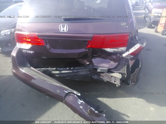 5FNRL3H74AB058441 - 2010 HONDA ODYSSEY EXL BURGUNDY photo 6