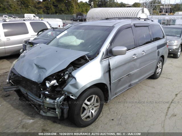 5FNRL38615B065571 - 2005 HONDA ODYSSEY EXL Light Blue photo 2