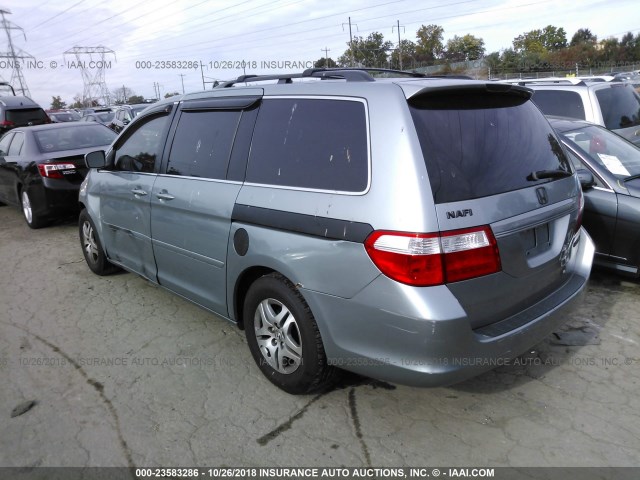 5FNRL38615B065571 - 2005 HONDA ODYSSEY EXL Light Blue photo 3