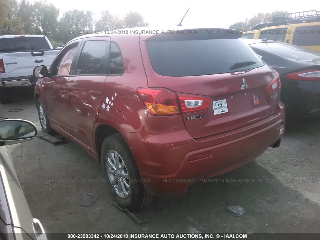 JA4AP3AU7BZ023576 - 2011 MITSUBISHI OUTLANDER SPORT ES RED photo 3