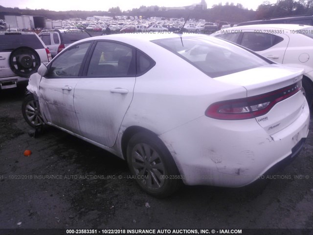 1C3CDFDH2FD160245 - 2015 DODGE DART SE AERO WHITE photo 3