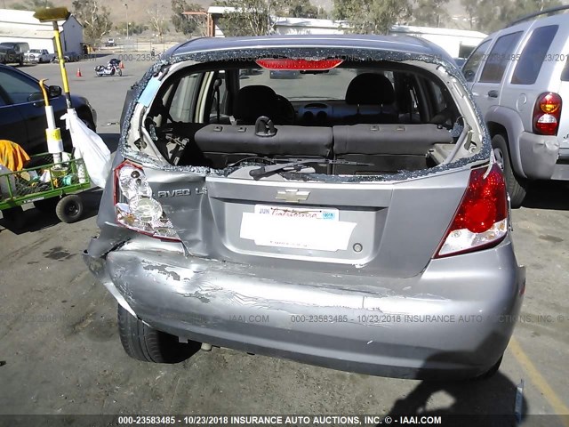 KL1TD66636B678438 - 2006 CHEVROLET AVEO LS GRAY photo 6