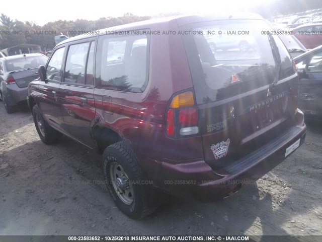 JA4LS21H4YP812468 - 2000 MITSUBISHI MONTERO SPORT ES MAROON photo 3