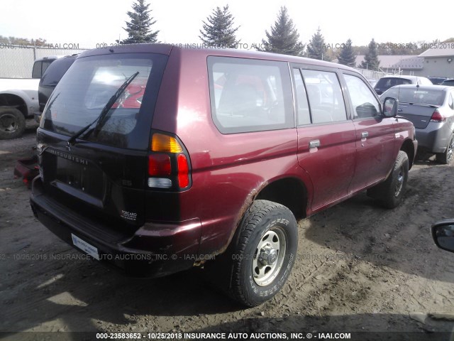 JA4LS21H4YP812468 - 2000 MITSUBISHI MONTERO SPORT ES MAROON photo 4