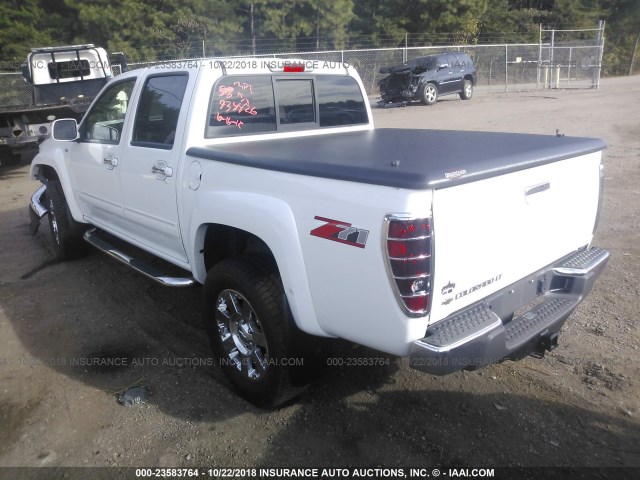 1GCHSDFP1C8152402 - 2012 CHEVROLET COLORADO LT WHITE photo 3