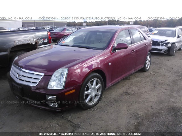 1G6DW677X50194911 - 2005 CADILLAC STS MAROON photo 2