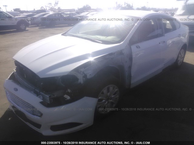 3FA6P0G7XER357689 - 2014 FORD FUSION S WHITE photo 2