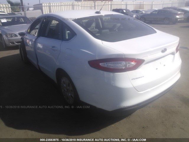 3FA6P0G7XER357689 - 2014 FORD FUSION S WHITE photo 3