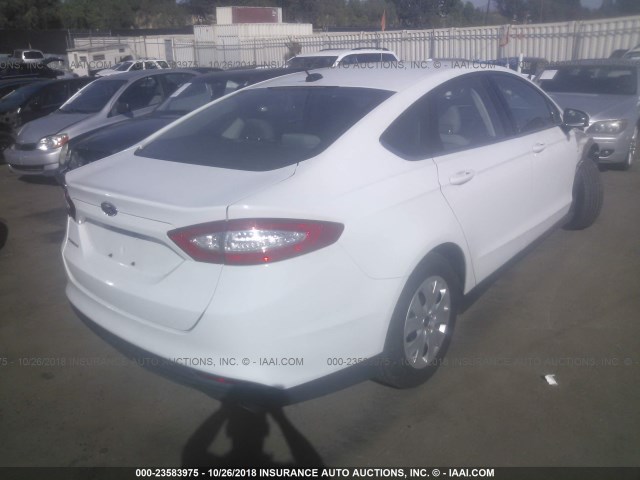 3FA6P0G7XER357689 - 2014 FORD FUSION S WHITE photo 4