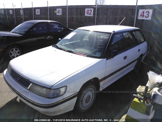 4S3BJ6338P7952227 - 1993 SUBARU LEGACY L WHITE photo 2