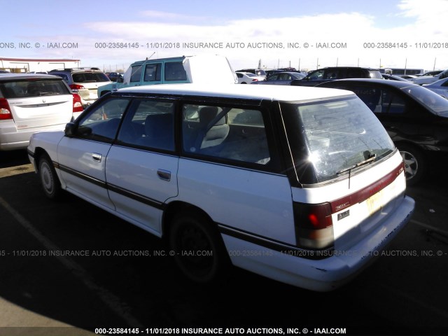 4S3BJ6338P7952227 - 1993 SUBARU LEGACY L WHITE photo 3