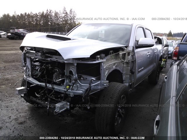 3TMCZ5AN5JM163204 - 2018 TOYOTA TACOMA DBL CAB/SR/TRDSPT/OR/PRO GRAY photo 2