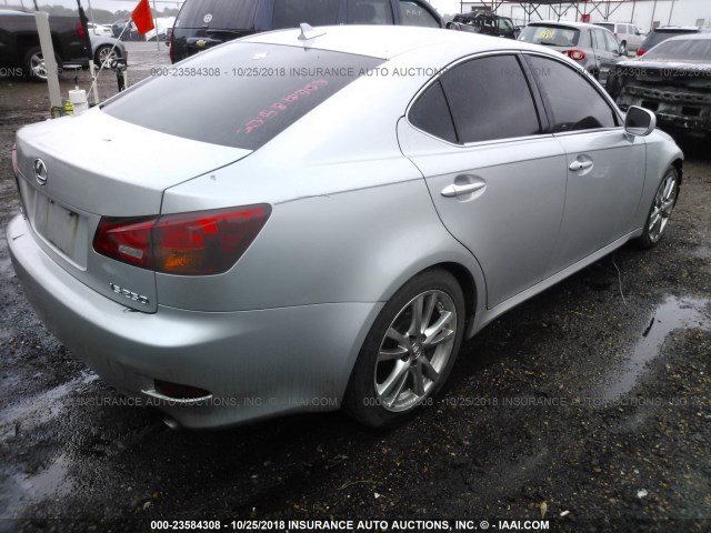 JTHBK262872048981 - 2007 LEXUS IS 250 SILVER photo 4