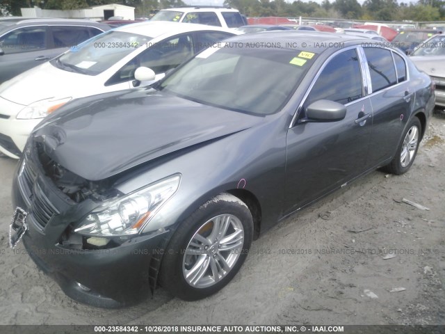 JN1CV6AR0DM751602 - 2013 INFINITI G37 GRAY photo 2