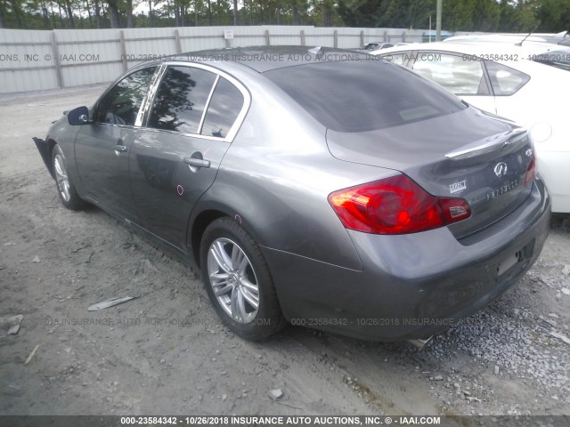 JN1CV6AR0DM751602 - 2013 INFINITI G37 GRAY photo 3