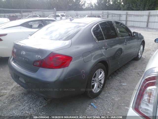 JN1CV6AR0DM751602 - 2013 INFINITI G37 GRAY photo 4